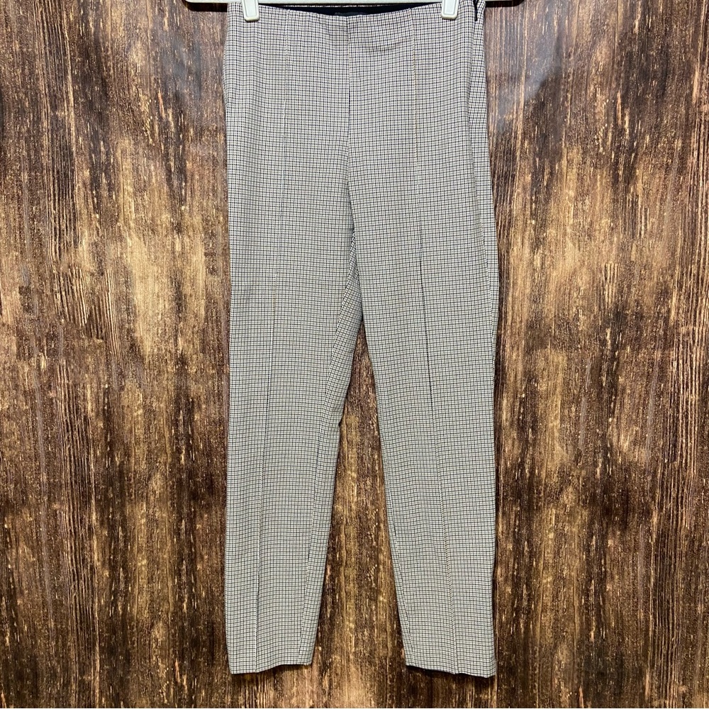BANANA REPUBLIC PLAID FLAT FRONT ZIPPER ANKLE SKINNY TROUSER PANTS